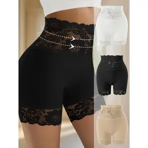 QUASTI 3/4/5/6 Pack Women's High-Waist Shapewear Shorts – Elegant Lace Design, Premium 86% Polyester Fabric for Silky Comfort, Seamless Tummy Control Shorts for Confident Everyday Wear, S-XXL