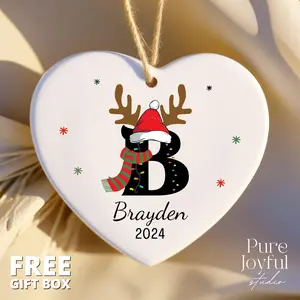 Letter Name Ornament - 2024 Family Ornament - Custom Initial Ornament - Personalized - Christmas Gift - Family Keepsake - Monogram Ornament