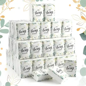 100 Packs Funeral Facial Tissues in Loving Memory Travel Size Pocket Tissues Funeral Favors Small Individual Tissue Packs Mini Travel Tissue Packs Soft Paper Facial Tissues for Celebration of Life