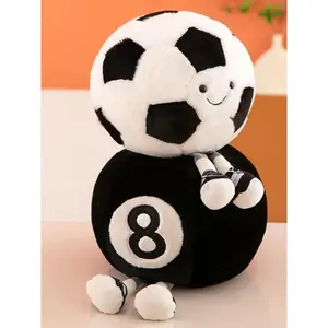 25/33cm Creative Football With Foot Plush Toy Doll Children Decorate Room Cute Basketball Fun Volleyball Soft Pillow