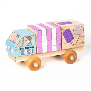 Stackable Puzzle Truck - Ice Cream Truck | Made in the Canada | Printed with Non-toxic Ink in the USA 🇺🇸