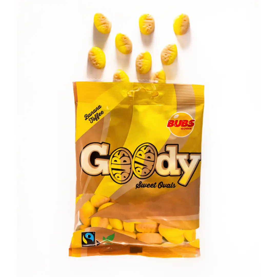 BUBS Banana Mini - Soft and Chewy Swedish Candy with a Delightfully Sweet Banana Flavor 0.2LB