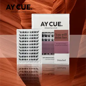 AYCUE#YOU WILL MISS HER# Self-adhesive Lash Clusters C Curl 10-14mm 80Clusters Glue-free Eyelashes Extensions for Natural Look Easy Application Makeup Cosmetic