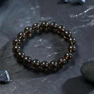Natural Smoky Quartz Bracelet - Negative Energy Shield, Calm & Grounding Healing Crystal Jewelry