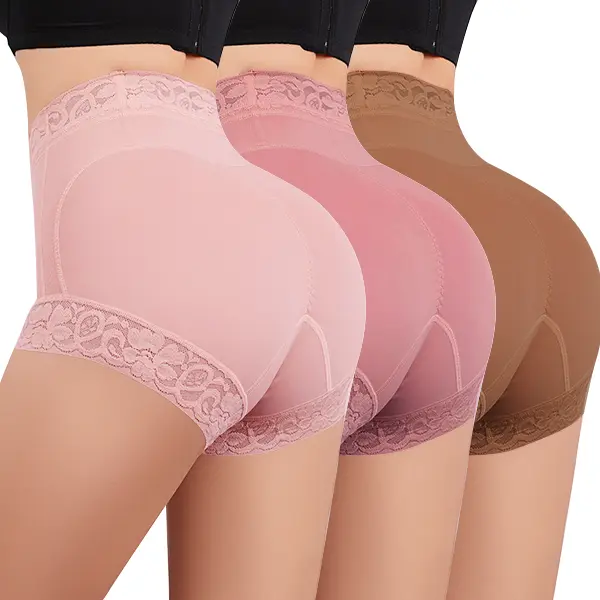 Women's Colombian Fajas Shaper Panties 2/3-Pack - High Waist Compression Shapewear with Anti-Slip Silicone Band, Ruching, Stretchy Breathable Seamless Sportswear for Tummy Control, Butt Lifting