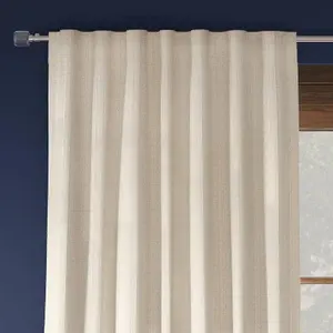 50"x108" Blackout Textured Plaid Curtain Panel Ivory - Threshold