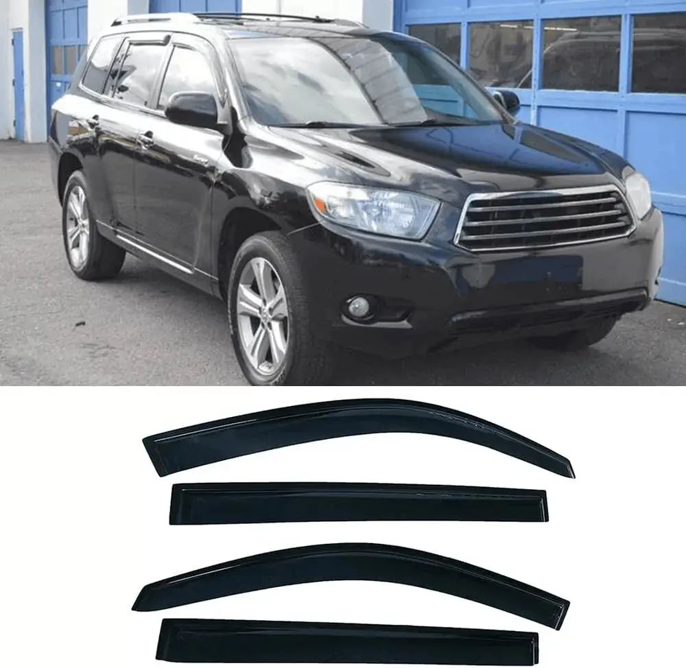 Side Window Deflectors & Visors - WeatherShield for 2008-2013 Toyota Highlander & Highlander Hybrid, Car Accessories