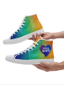 Women's Pride Month Trendy Sneakers, Lgbt Love Theme Vibrant Graffiti Heart Print Shoes, Non-slip Breathable Durable Sole Shoes for Festivals, Music Events