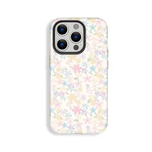 Stylish Spring Flower Leaf Weaving Style Floral Pattern Phone Case, Shockproof, Double Shell Anti-drop, Wear Resistant, Phone Case Suitable for Iphone 11/12/13/14/15/16/17 Pro Promax Plus Air