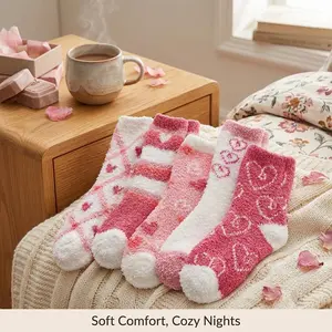 Women's Soft Fluffy Fuzzy Socks - Cozy Warm Home Sleeping Slipper Socks for Winter Indoor Comfort, Pack of 5 or 6 Pairs, Breathable Non-Slip Casual Wear Perfect for Relaxing Lounging and Bedtime