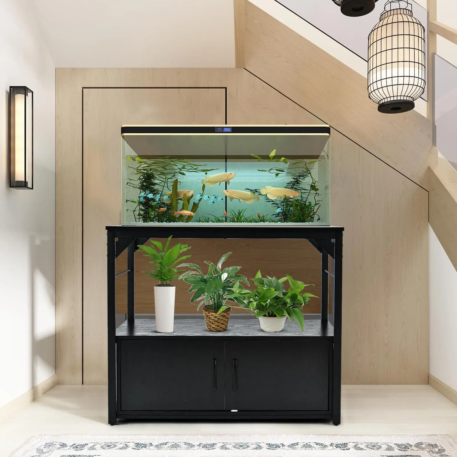 40 Gallon Fish Tank Stand Metal Frame Aquarium Stand with Storage Cabinet, Fish Tank with Stand for Fish Tank Accessories Storage for Fish Lovers, 660LBS Capacity Black 36.6" L*18.9" W Tabletop - 40 Gallon Fish Tank Stand Metal Frame Aquarium Stand with Storage Cabinet, Fish Tank with Stand for Fish Tank Accessories Storage for Fish Lovers, 660LBS Capacity Black 36.6" L*18.9" W Tabletop -