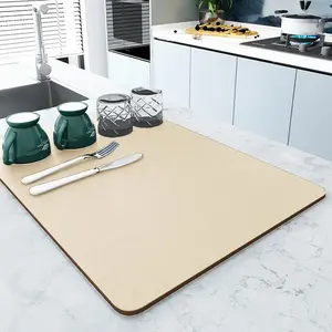 Kitchen Countertop Dish Drying Mat, Non-slip Absorbent Table Mat, Household Tableware Drying Pad, Kitchen Accessories