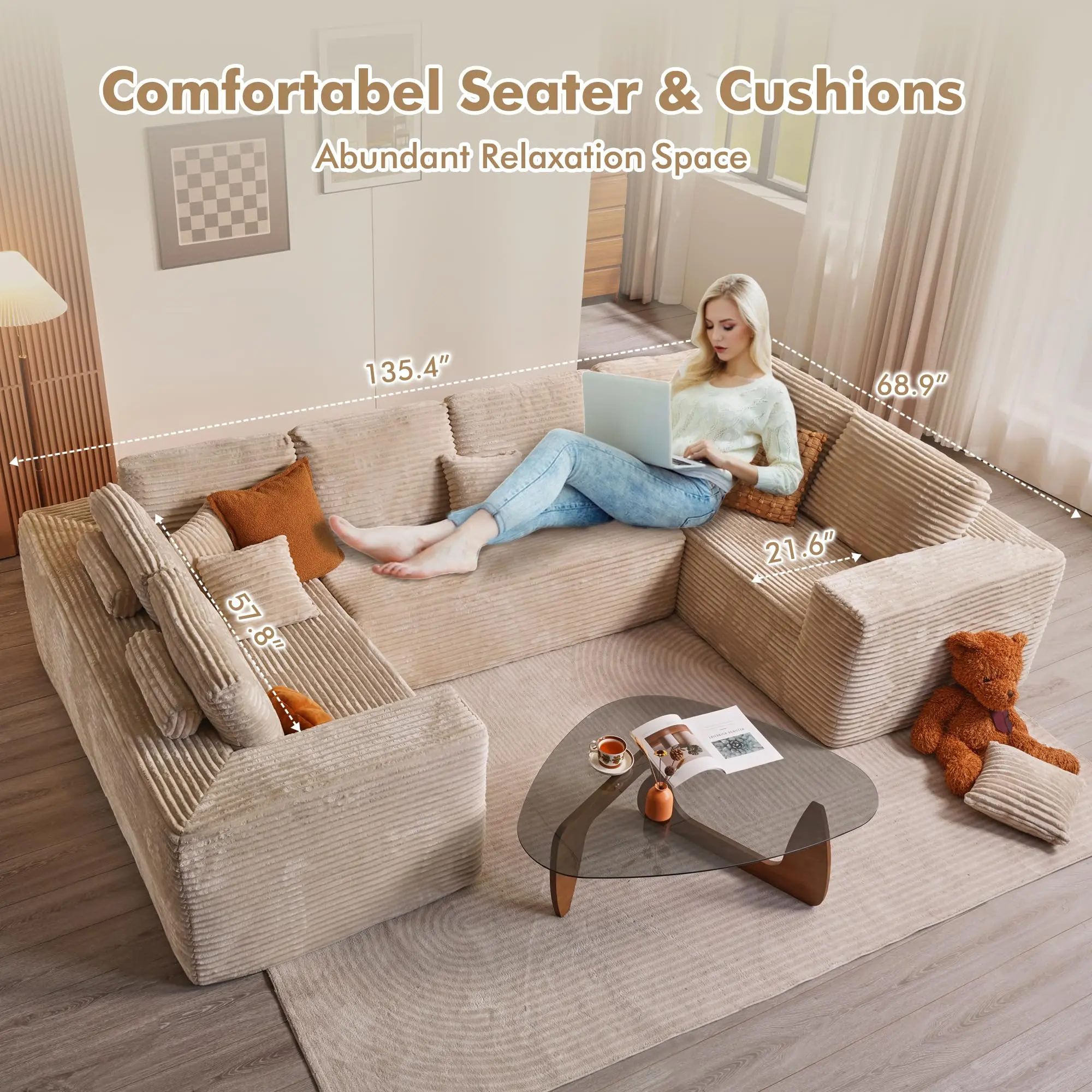 Beige Plush Corduroy