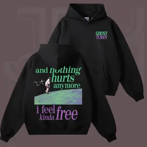 Ghost Town T-Shirt, And Nothing Hurts Anymore I Feel Kinda Free Sweatshirt, Vintage Hip Hop Graphic Hoodie, Rap Music Fan Gift