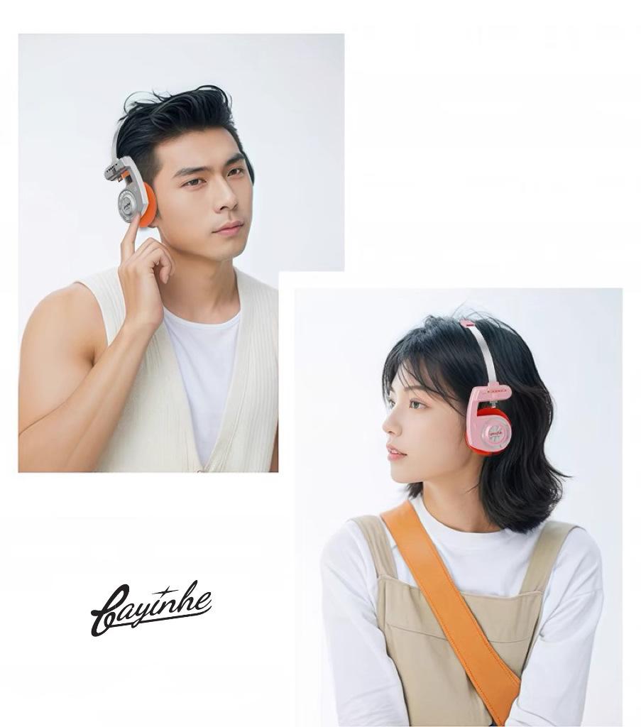 Baiyin Box H1PRO retro over-ear Bluetooth headphones for girls, Plus model, foldable, specially designed for photography