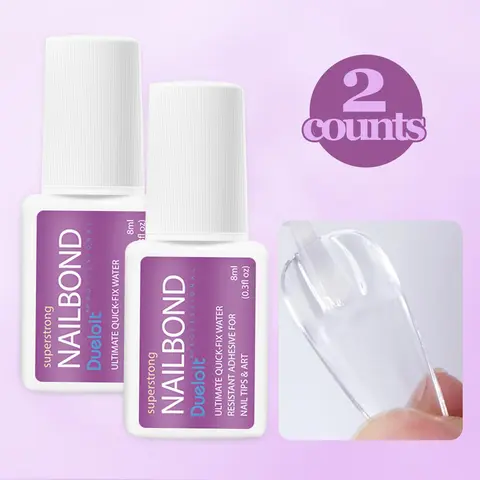 【Black Friday】False Nail Glue, Quick-Drying Strong Adhesive for Tips and Nail Art, Professional Adhesive for Poly Gel Kits, Manicure Accessory for Women and Girls