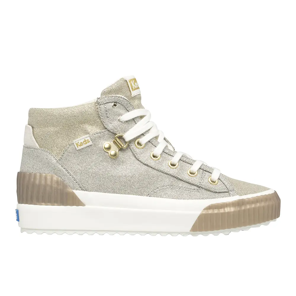 Keds Womens Demi Trx Mid Metallic Lace Up Sneakers Shoes Casual - Gold