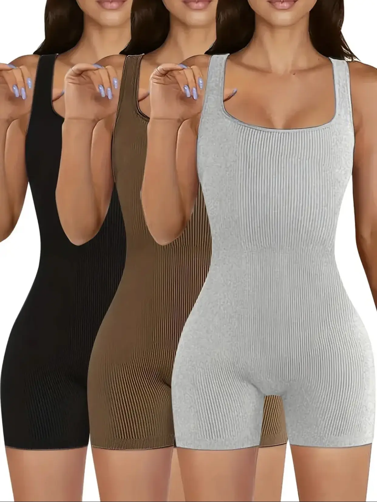 Lioness Luxe Sporty Ribbed Romper Set for Women - Women's Clothing - Womenswear