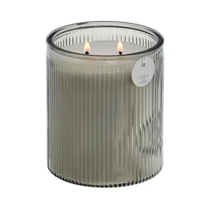 Caribbean Sea Breeze Scented 2-Wick 17.1oz Ribbed Jar Candle