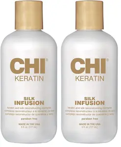CHI Keratin Silk Infusion,Hydrating Hair Serum For Restoring Softness & Shine,Helps Dry,Damaged Hair,Sulfate-free,6 Oz,(Pack of 2)