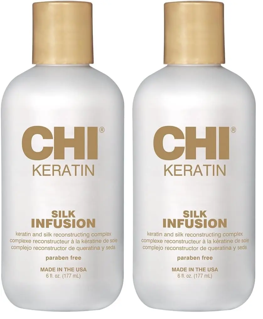 CHI Keratin Silk Infusion,Hydrating Hair Serum For Restoring Softness & Shine,Helps Dry,Damaged Hair,Sulfate-free,6 Oz,(Pack of 2)