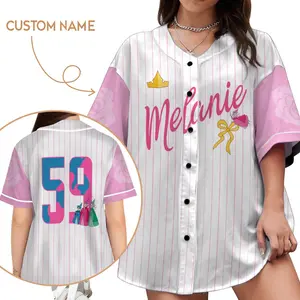 Custom Name   Princess Coquette Bow Sleeping Beauty Aurora Princess Baseball Jersey    Family Trip Matching 2025