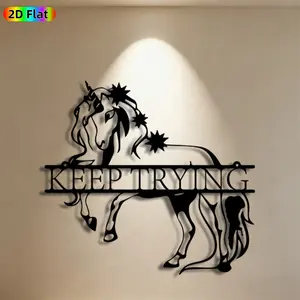 1pc Unicorn Metal Wall Art, Inspirational Unicorn Statue Mural, Ideal Gift for New Year, Easter, Fantasy Decor Enthusiasts, Rust-Resistant Metal Wall Decor Wall Sculptures, Perfect for Living Room Wall & Garden Fence, Unique Motivational Home Decor
