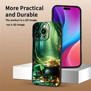 St. Patrick's Day clover design, drop-proof and non-slip TPU full-coverage camera phone case, compatible with iPhone 17, 16, 15, 14, 13, 12, 11, XS, X, Samsung and other models. Makes a great gift for friends or family.