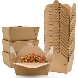 45 oz  Paper Pack of 80 Fold To Go Containers, Microwaveable Leak and  Proof Take Out Boxes for Lunch,Leftover and Restaurant