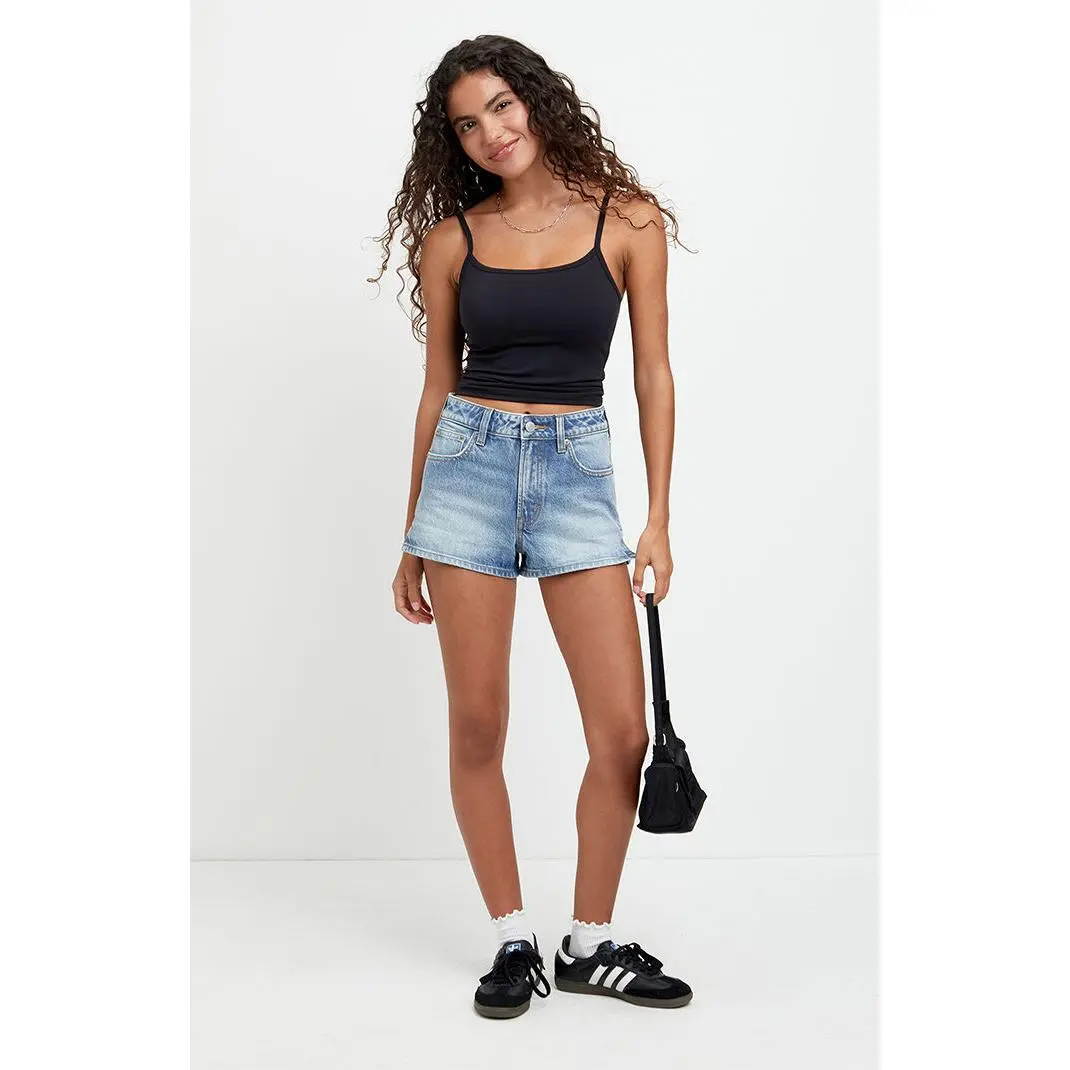 Pacsun Women's Ivy High Waisted Festival Jean Shorts Medium Blue