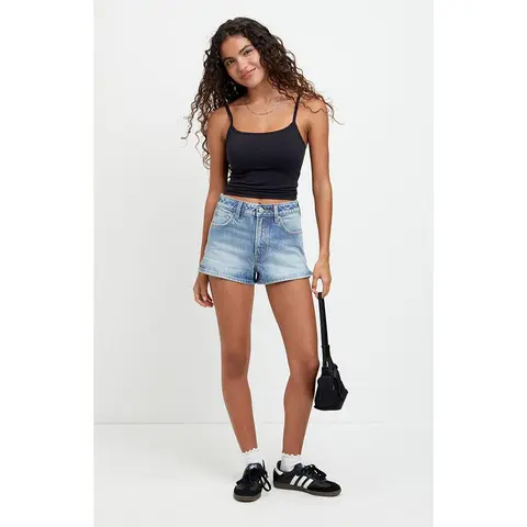 Pacsun Women's Ivy High Waisted Festival Jean Shorts Medium Blue