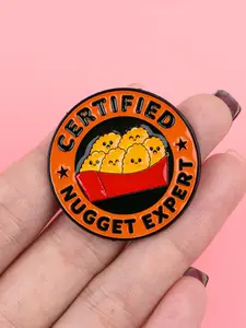 CERTIFIED NUGGET EXPERT Quotation Brooch Pin, Personalized Custom Enamel Letter Brooch, Fashion Backpack Accessory, Perfect Party Holiday Gift