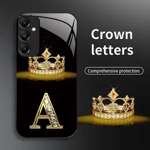 Suitable for [Galaxy A15] New high-end crown letter glass mobile phone case new business simple explosion-proof mobile phone case affordable anti-fall anti-fingerprint-888