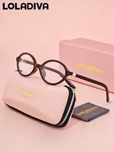1 Pair LolaDiva Unisex Full Frame Oval Frame Plano Glasses Dark hues Vibe
