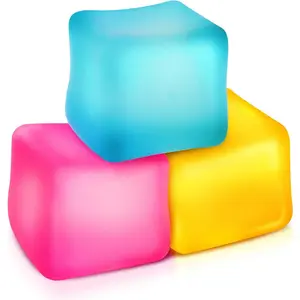 Fidget Toys Stress Cube 3 Pack: High Density Gel Filled Sensory Toys, 2.1" Cube, Anxiety Relief Squishy Fidget Toys, Stress Balls for Adults Kids Children Teens, Fidgets for Classroom