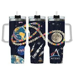 Copy Heart Copy Bracelet Tumbler, Copy Moon Joy Quote Tumbler, Gift For Women, Lunar Minimal Space Design, Night Sky Coffee Cup
