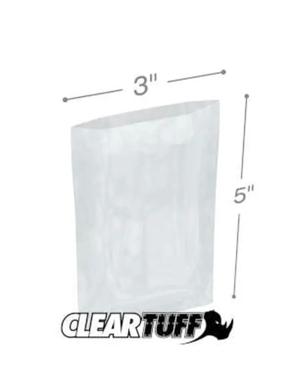International Plastics PB20305 3 x 5 in. Clear Poly Bags, 0.002 Gauge - Case of 1000