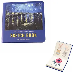 Square Hardcover Sketchbook 5.5X 5.5 inches 200gsm Colored Pencil Paint Journal for Travel（56 Sheets | 112 Pages）