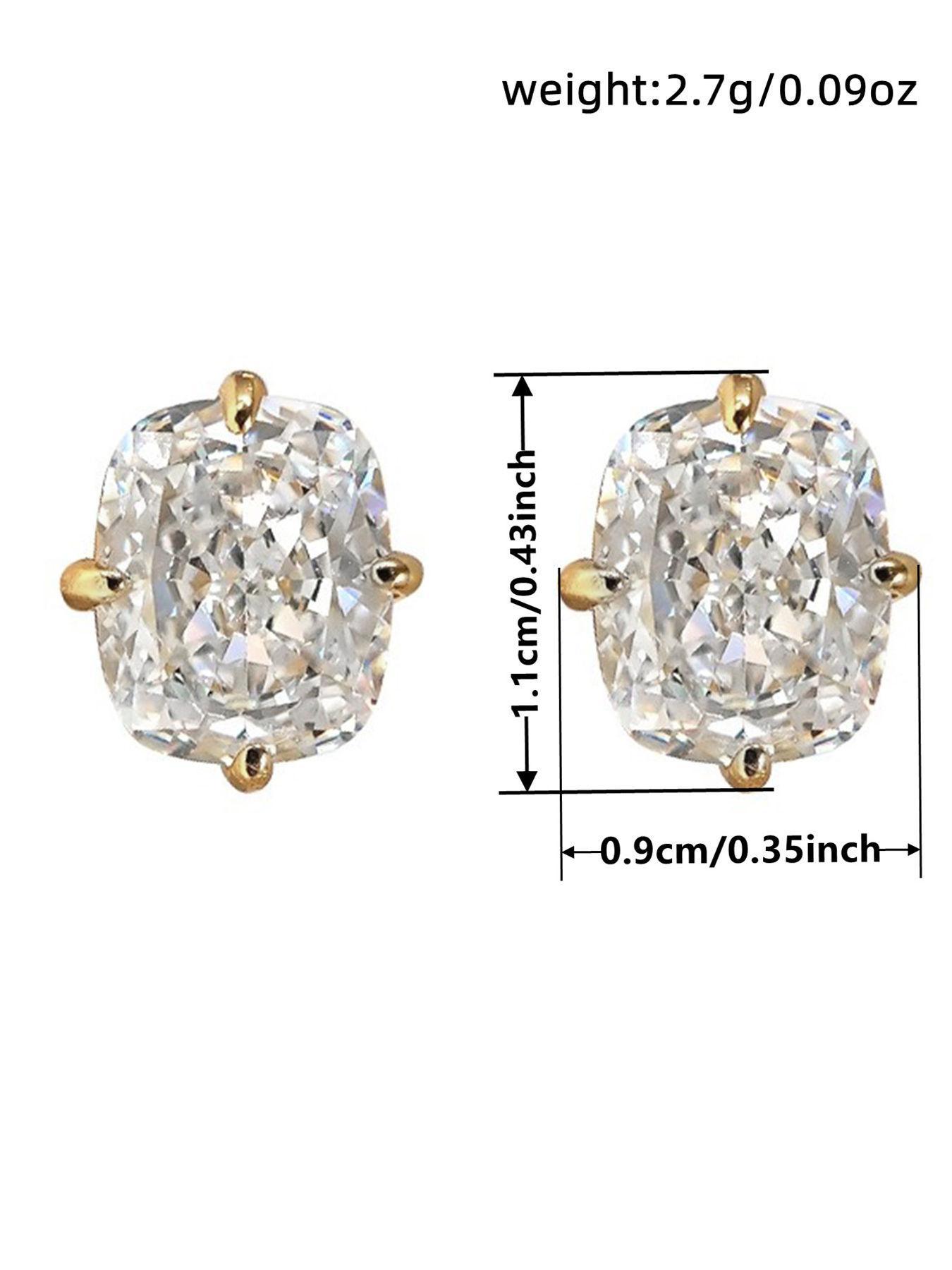 1 Pair Romantic Cubic Zirconia Stud Earrings For Women High Quality Earrings For Party Engagement Anniversary Jewelry Valentine's Day Gift
