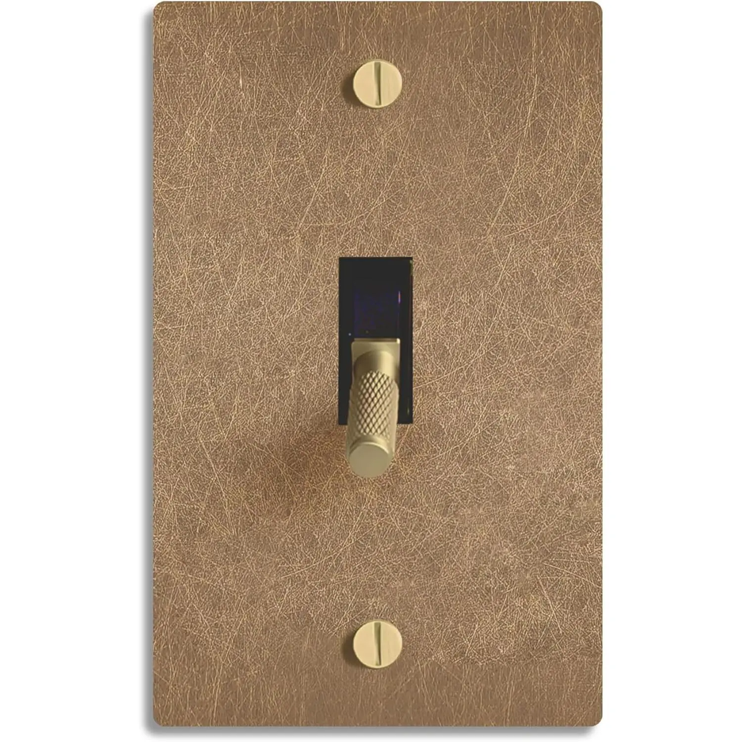 Select 15A 120V AC Toggle Switch, Vintage Solid Brass Single Pole 3 Way Compatible Wall Mount Toggle Switch, Included Faceplate & Switch Module, UL Listed