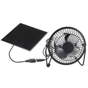 Solar Powered Fan, Portable USB Fan with Solar Panel, Solar Fan for Outdoor Camping, Pet House, Chicken Coop, Dog House, Solar Stand Fan