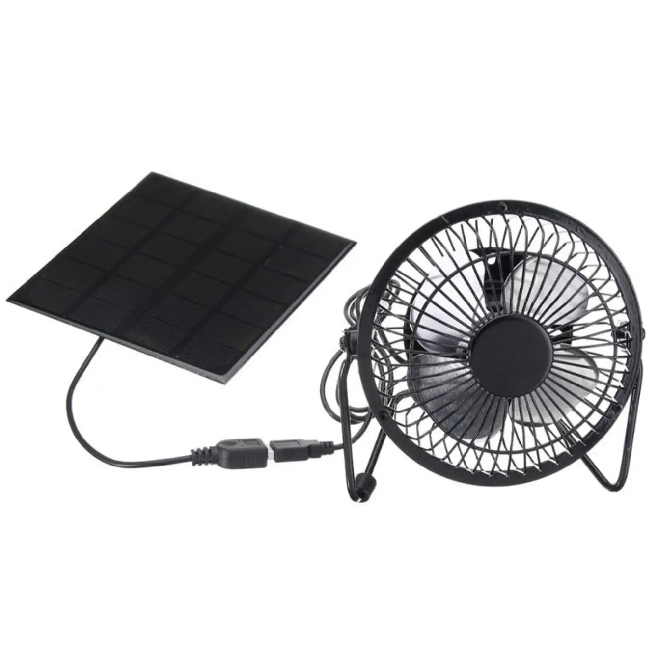 Solar Powered Fan, Portable USB Fan with Solar Panel, Solar Fan for Outdoor Camping, Pet House, Chicken Coop, Dog House
