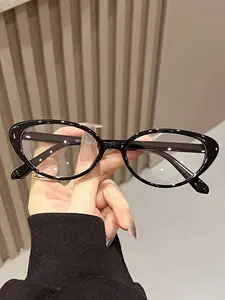 Cat Eye Flat Mirror Glasses for Women, Bluelight Glasses, High-End Vintage Style, New Fashion Anti-Blue Light Eyeglasses Frame