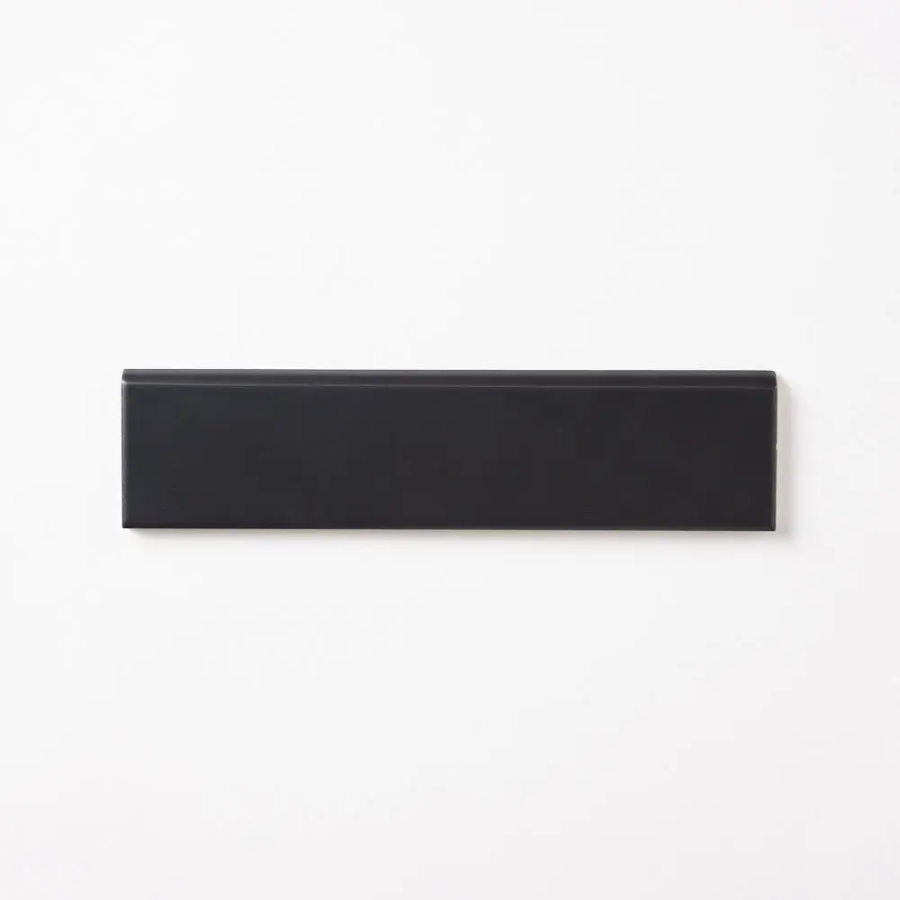 Venice Black 2x10 Bullnose Ceramic Tile Matte