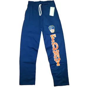 FDNY Sweatpants Official Licensed Mens Pants Navy Blue