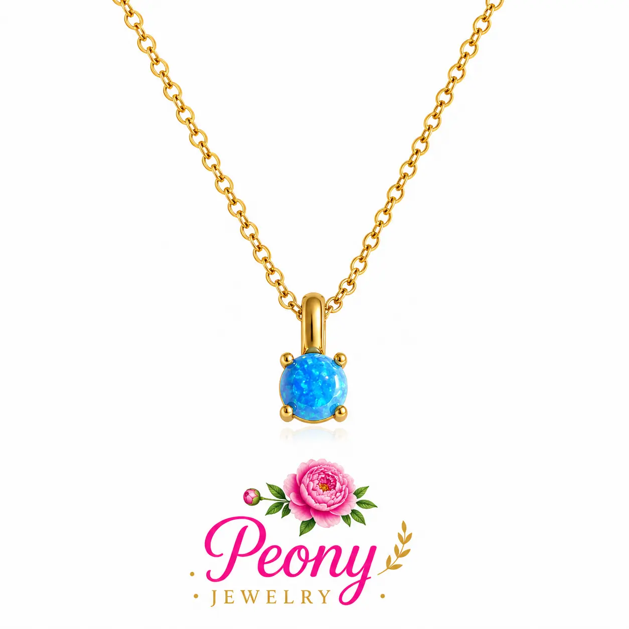 E333- Beautiful Opal Stone Necklace!