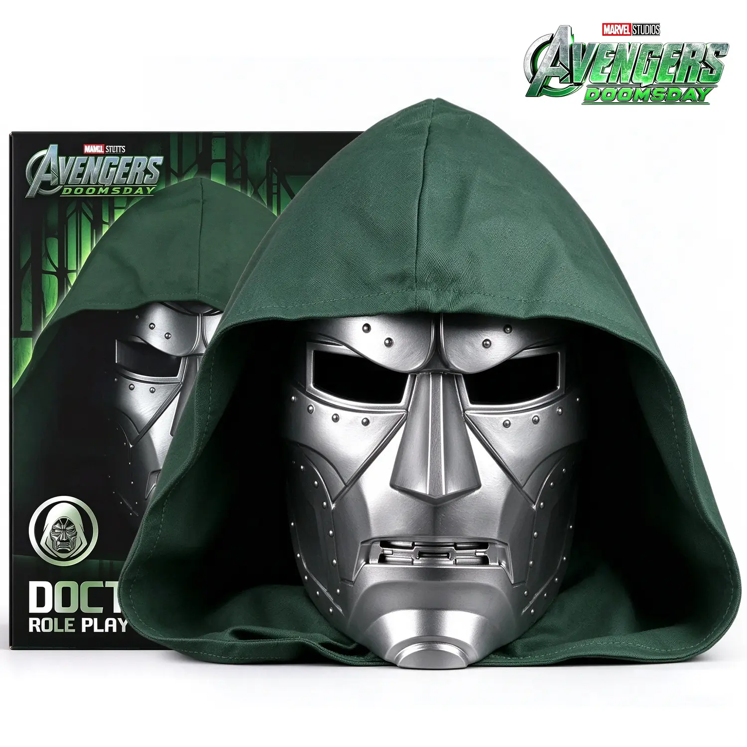 Marvel Avengers: Doomsday Doctor Doom Mask by ZD Toys, ABS/PVC Metallic-Look Collectible Face Mask Prop, 20 x 23 cm, Sci-Fi Costume & Display Accessory
