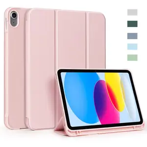 iPad Air/Pro 11 Inch Tablet Case Cover, Durable Tablet Casing, iPad Air 6th/5th/4th , iPad Pro 2th/ 3th/ 4th Generation Case 11inch/ 10.9 Inch with Pencil Holder,Trifold Stand Durable Smart Magnetic Case with Protection and Soft TPU Back