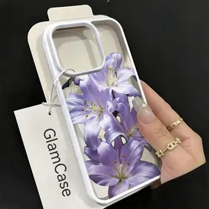 Purple Lily Flower Phone Case，Floral Garden Style for iPhone 17 16 15 14 13 12 11 Plus Pro Max，Mother's Day Gift A7