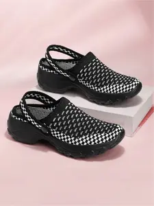 Women's Fashion Walking Sneakers - Breathable Round Toe Slip-On Cushioned Shoes | Casual Fly-Knit Comfort Footwear